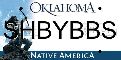 SHBYBBS Oklahoma License Plate