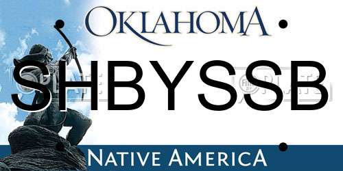 SHBYSSB Oklahoma License Plate