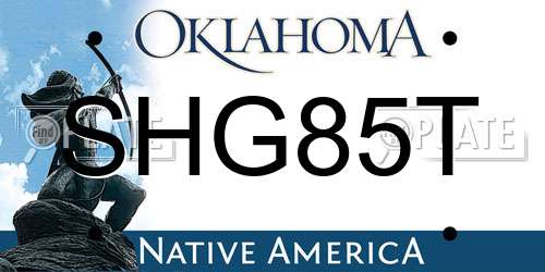 SHG85T Oklahoma License Plate