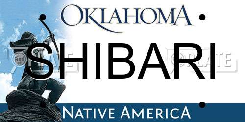 SHIBARI Oklahoma License Plate