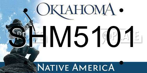 SHM5101 Oklahoma License Plate