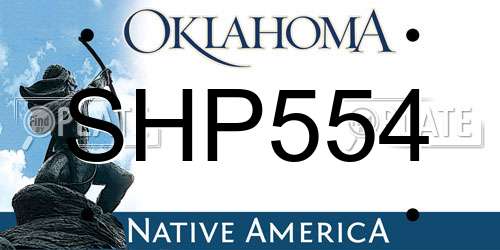 SHP554 Oklahoma License Plate