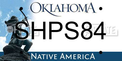 SHPS84 Oklahoma License Plate