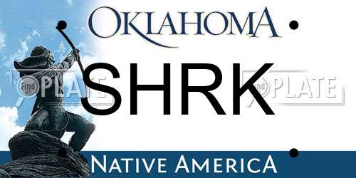 SHRK Oklahoma License Plate