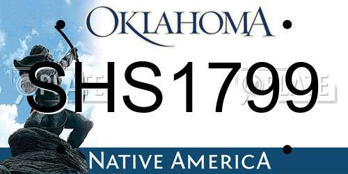 SHS1799 Oklahoma License Plate