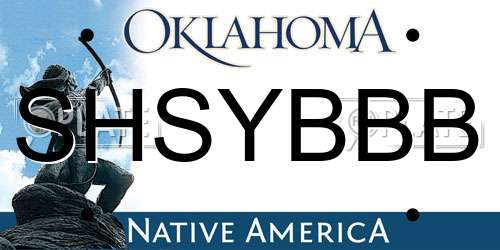 SHSYBBB Oklahoma License Plate