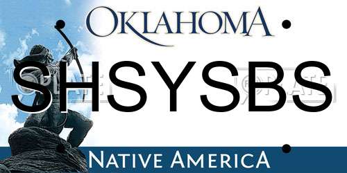SHSYSBS Oklahoma License Plate