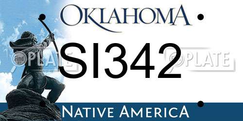 SI342 Oklahoma License Plate