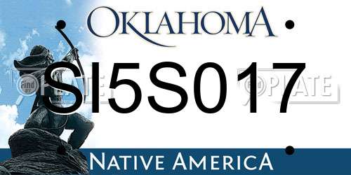 SI5S017 Oklahoma License Plate
