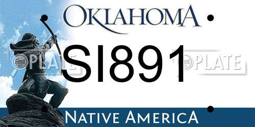 SI891 Oklahoma License Plate
