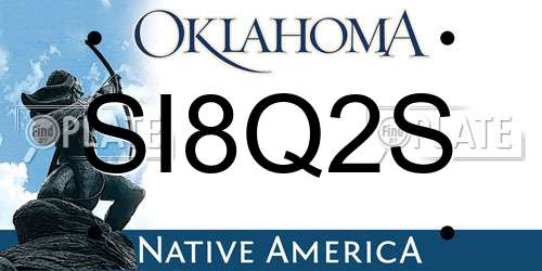 SI8Q2S Oklahoma License Plate