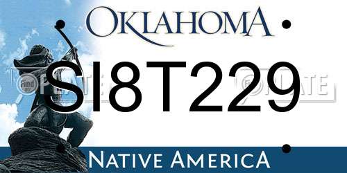 SI8T229 Oklahoma License Plate