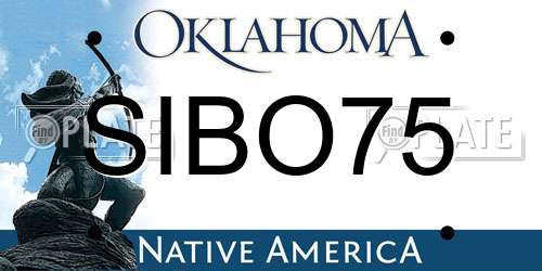 SIBO75 Oklahoma License Plate