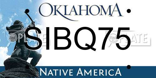 SIBQ75 Oklahoma License Plate