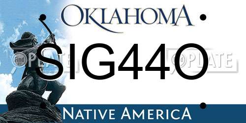 SIG44O Oklahoma License Plate