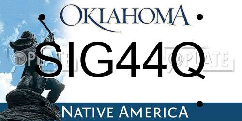 SIG44Q Oklahoma License Plate