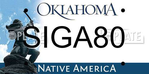 SIGA80 Oklahoma License Plate