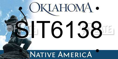 SIT6138 Oklahoma License Plate