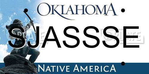 SJASSSE Oklahoma License Plate