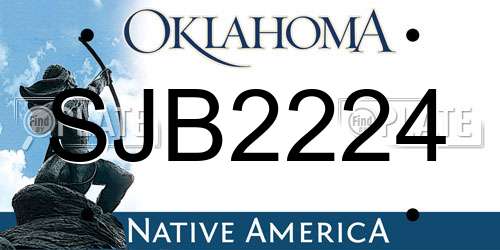 SJB2224 Oklahoma License Plate