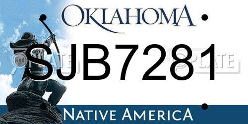 SJB7281 Oklahoma License Plate