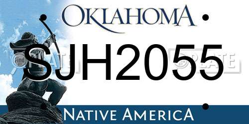 SJH2055 Oklahoma License Plate
