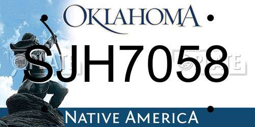 SJH7058 Oklahoma License Plate