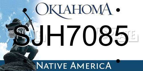 SJH7085 Oklahoma License Plate