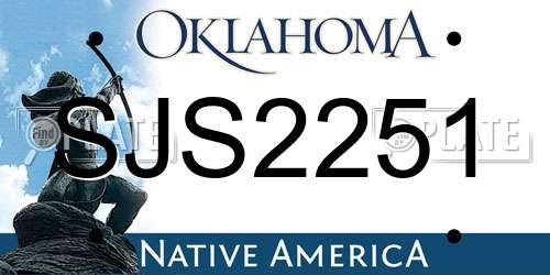 SJS2251 Oklahoma License Plate