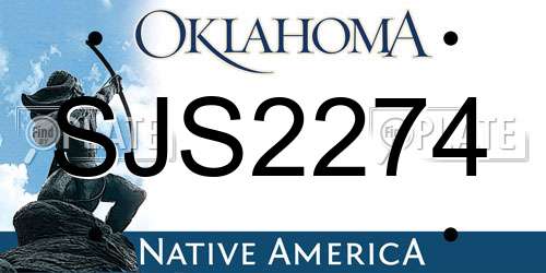 SJS2274 Oklahoma License Plate