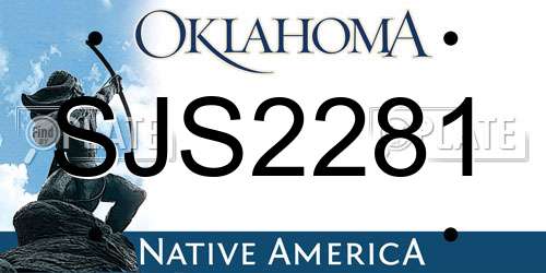 SJS2281 Oklahoma License Plate