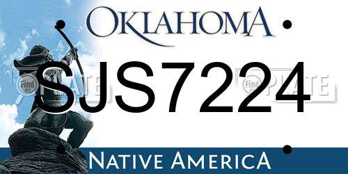 SJS7224 Oklahoma License Plate
