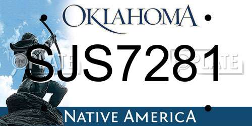 SJS7281 Oklahoma License Plate