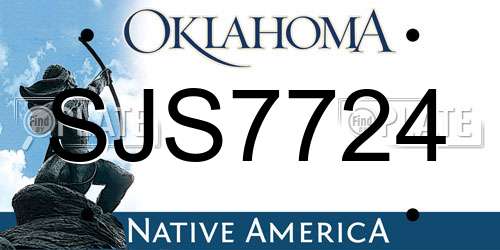 SJS7724 Oklahoma License Plate