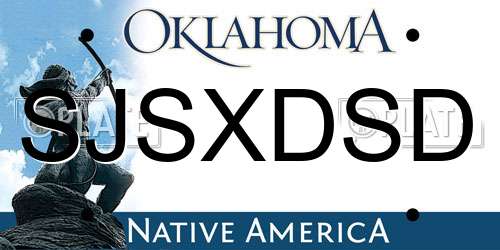 SJSXDSD Oklahoma License Plate
