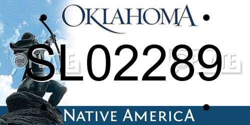 SL02289 Oklahoma License Plate