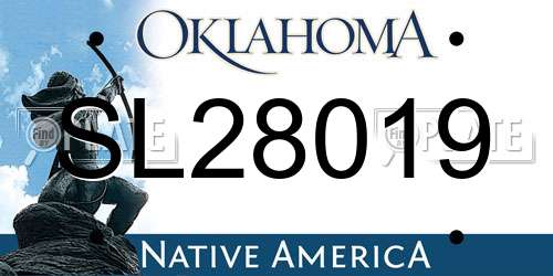 SL28019 Oklahoma License Plate