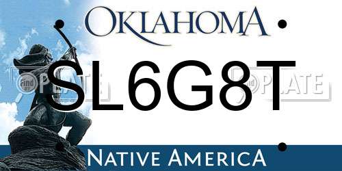 SL6G8T Oklahoma License Plate