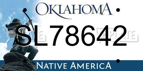 SL78642 Oklahoma License Plate