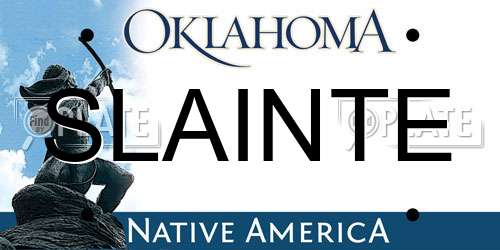 SLAINTE Oklahoma License Plate