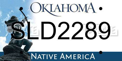 SLD2289 Oklahoma License Plate