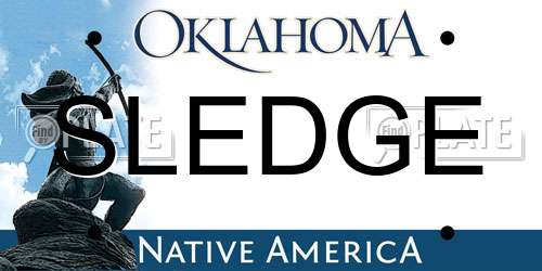 SLEDGE Oklahoma License Plate