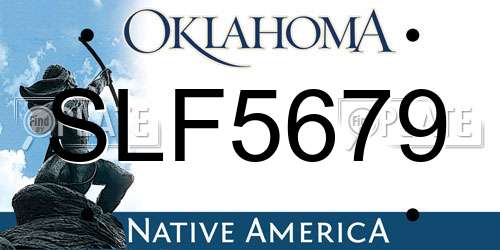 SLF5679 Oklahoma License Plate