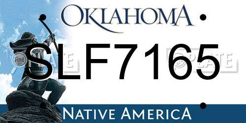 SLF7165 Oklahoma License Plate