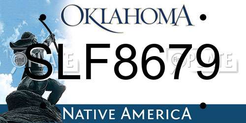 SLF8679 Oklahoma License Plate