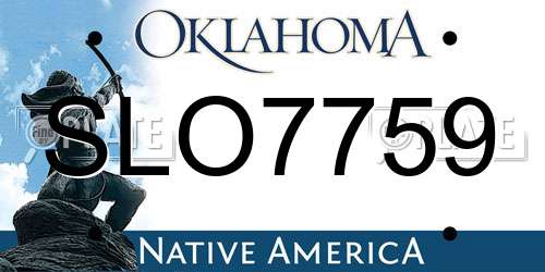 SLO7759 Oklahoma License Plate