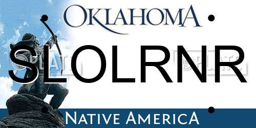 SLOLRNR Oklahoma License Plate