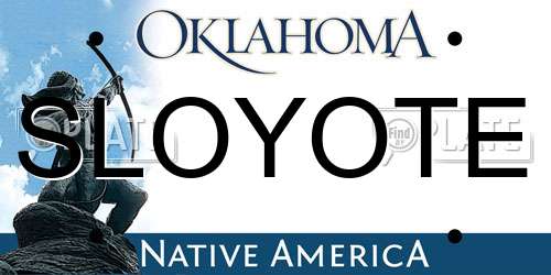 SLOYOTE Oklahoma License Plate