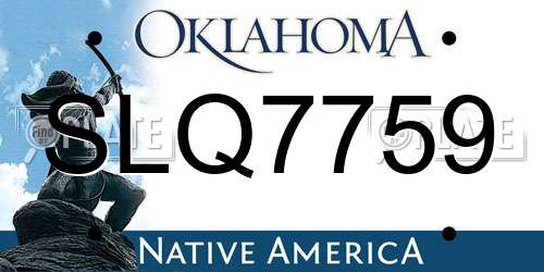 SLQ7759 Oklahoma License Plate