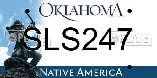 SLS247 Oklahoma License Plate
